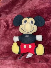 Vintage Walt Disney World Mickey Mouse Land Figure Plush Toy Mini Doll Tag Good