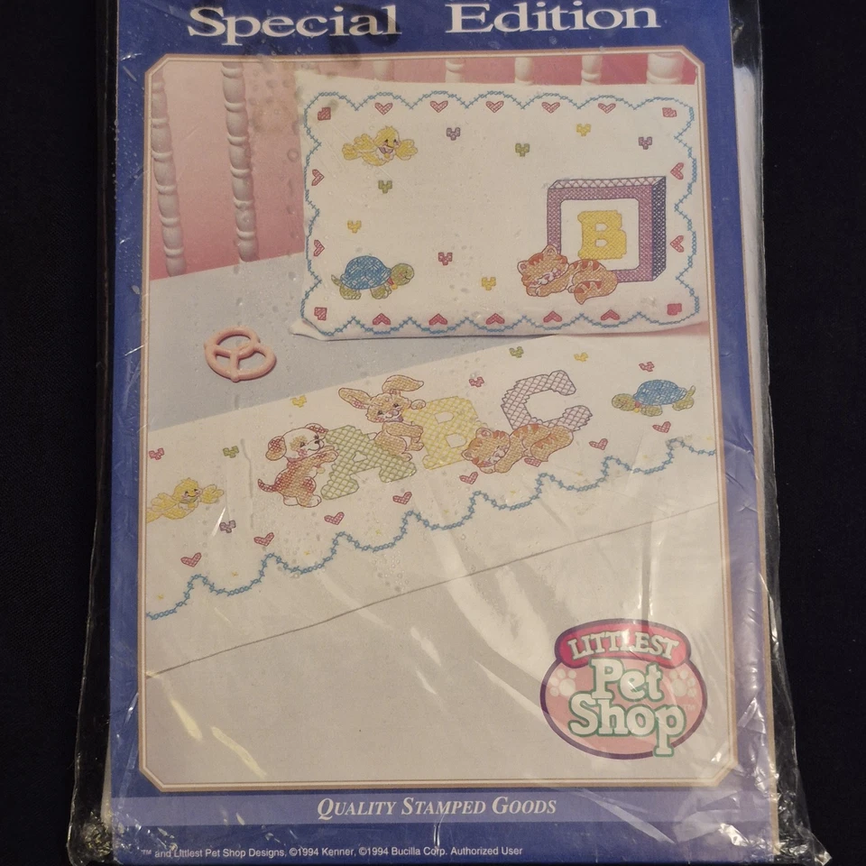 New Bucilla "Littlest Pet Shop" Embroidery Sheet & Pillowcase Set #64097 - Image 2 of 4