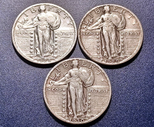 Nice Lot of (3)  XF Standing Liberty Quarters