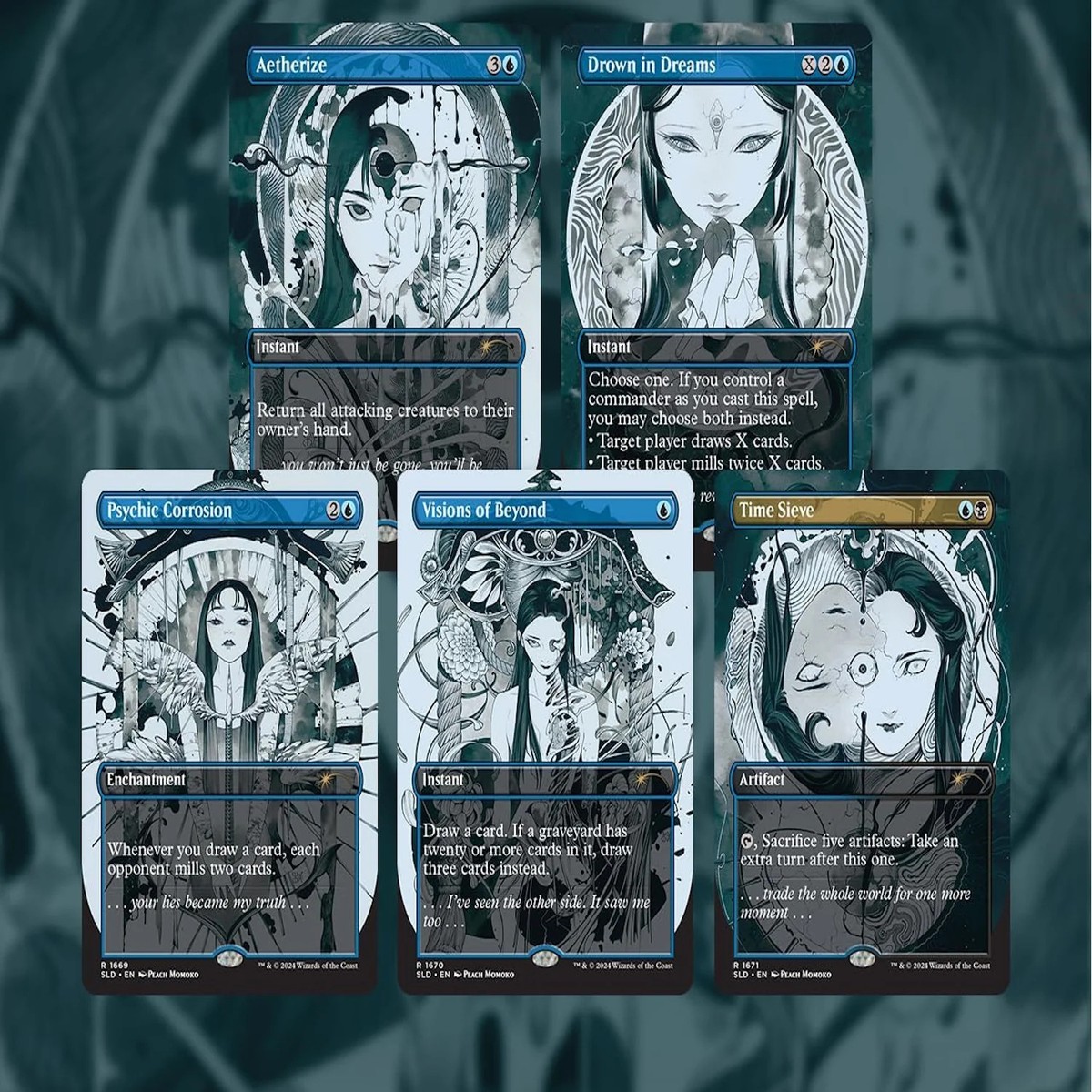 MTG Secret Lair Peach Momoko 通常版 5枚セット Magic: The Gathering TCG: Secret Lair Featuring: Peach Momoko