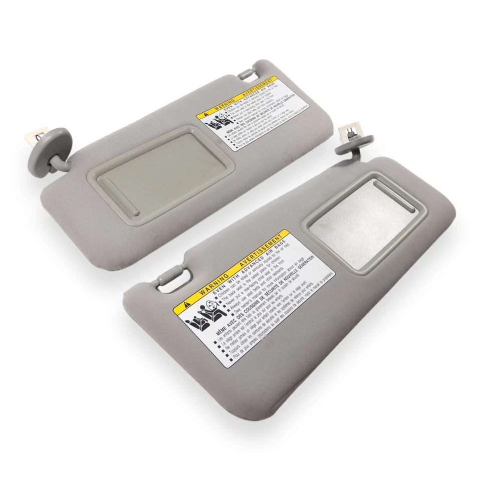 2006-2013 Lexus IS250 IS350 Driver & Passenger Side Sun Visor Pair Gray Lighted - Image 2 of 4