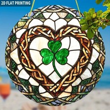 2D Irish Wall Decor Round Acrylic Window Hanging St. Patrick's Day Home Decor