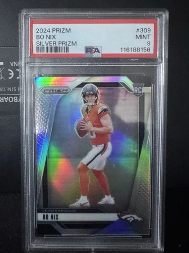 2024 Panini Prizm Silver Prizm Rookies Bo Nix #309 PSA 9