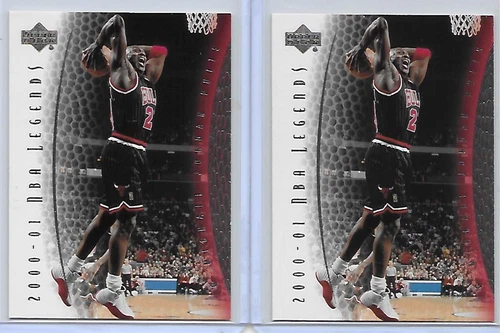 (2) CARD LOT 2000-01 UD NBA LEGENDS MICHAEL JORDAN CARD #1 CHICAGO BULLS