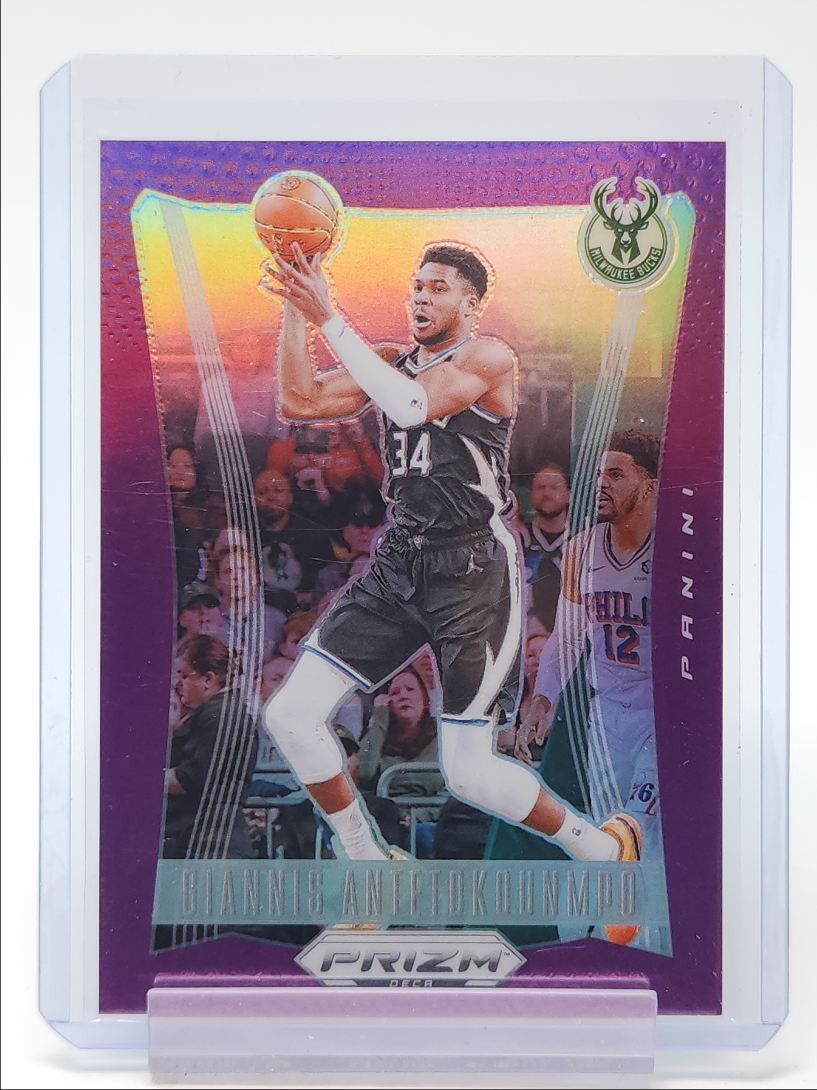 GIANNIS ANTETOKOUNMPO 2023-24 PANINI PRIZM DECA PURPLE BUCKS /99 Q2754