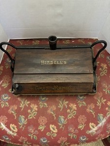 Vintage Bissell's Cyco Bearings Carpet Sweeper Oak Wooden Grand Rapids Michigan