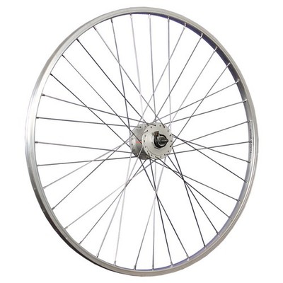 Laufrad 28 Zoll Vorderrad Shimano Nabendynamo DH-C3000 3W V-Brake Felge silber