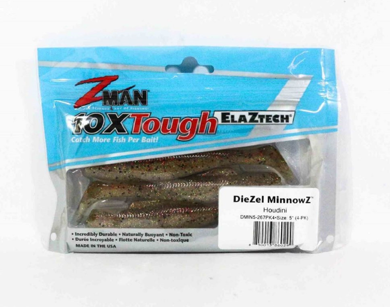 Zman Soft Lure Diezel MinnowZ 5 Inch 4/Pack Houdini (0290)
