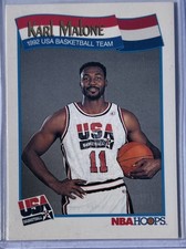NBA Hoops 1991-92 McDonald's Karl Malone #56 United States Basketball Card