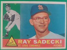 1960 Topps Ray Sadecki #327 (RC) St. Louis Cardinals EX+ Light Wear, Great Color