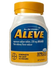 ALEVE NAPROXEN SODIUM 270 CAPLETS ALL DAY STRONG 220 mg (NSAID) EX 5/27 OR LATER