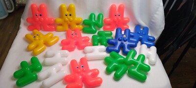 Very Rare VTG Toy Funny Bunny Link Interlocking Big Blocks Puzzle baby kids