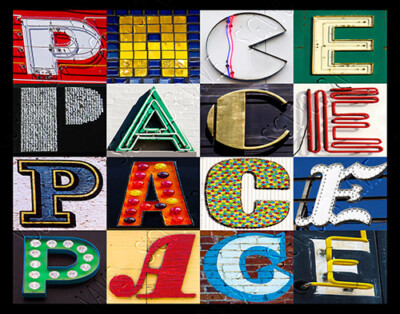 PACE Name Poster featuring photos of actual sign letters