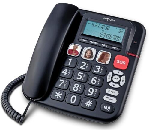 Emporia KFT19 Przewodowy telefon dla seniorów z dużymi przyciskami Czarny Nowy Oryginalne opakowanie - Zdjęcie 1 z 1