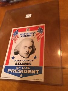 1972 Topps Campaign Posters #15 John Quincy Adams 