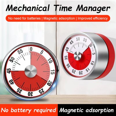 Visual Timer 60-Minute Countdown Mechanical Kitchen Timer Alarm Magnetic Manual