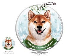 Shiba Inu Bellyrubs and Christmas Kisses Holiday Ornament