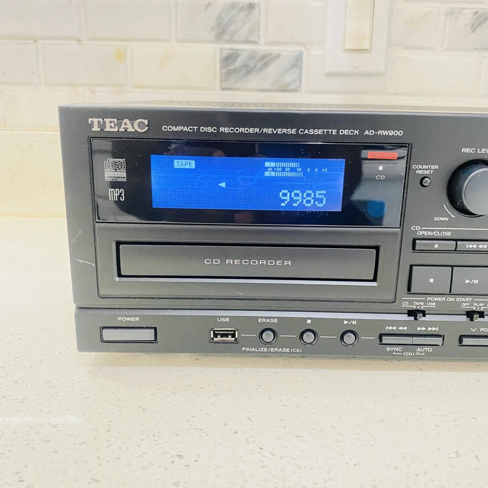 TEAC AD-RW900 Compact Disc Recorder Reverse Cassette Deck USB Black Read Below.. - Image 2 of 4