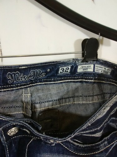 Miss Me Jeans Womens 32 Bootcut Aztec Studded Rhinestones Distressed Western - Picture 9 of 9