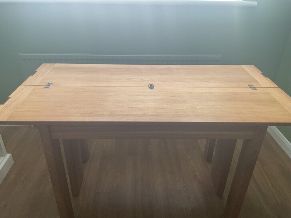 Laura Ashley Milton oak console table converts to dining table eBay