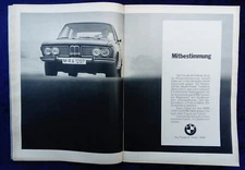 BMW E 3, 2500, 2800 Original Advertising from 1970 Large Format