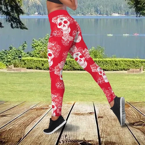 Kansas Chiefs Yoga Pants, Kansas Chiefs Leggings, Kansas Chiefs Skull Leggings