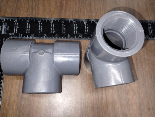 LOT OF 2 1.5" THREADED PVCI Schedule 80 TEE T NFS-PW NNB SPEARS PVC - Picture 3 of 3