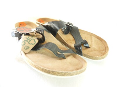 Yokono Women shoes sandals Black Wedge Footbed Size SKU