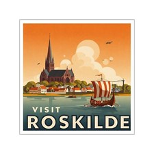 Roskilde Denmark, Vinyl Stickers, Retro Style, Travel Decals, Laptop Decor