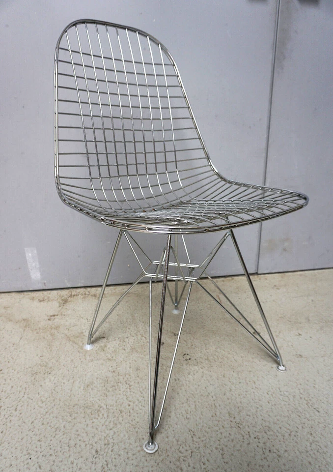 Vintage Vitra Eames Design Stuhl Wire Chair Chrom (F025-375)