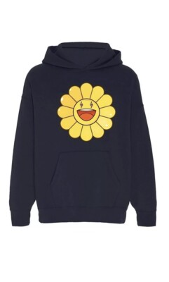 J Balvin x Takashi Murakami Yellow Amarillo Flower Hoodie Medium 