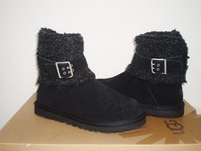 UGG Australia Women's CAMBRIDGE Boucle BOOT 6US Black Knit/Suede NWB 170 MSRP