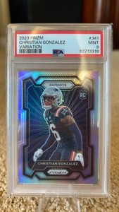 2023 Panini Prizm Christian Gonzalez Silver Rookie Variation PSA 9 Patriots