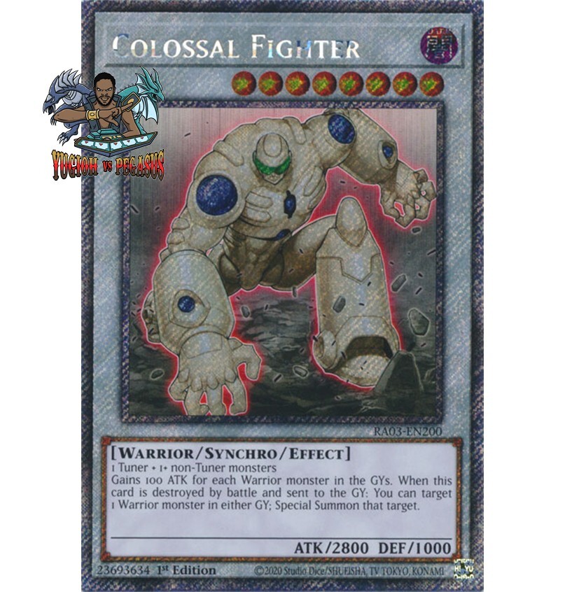 Yugioh! 1x Colossal Fighter RA03-EN200 Platinum Secret Rare 1st Ed NM |  eBay UK