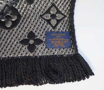 Louis Vuitton LOGOMANIA SHINE Black Scarf Ref M75833 BNWOT 100