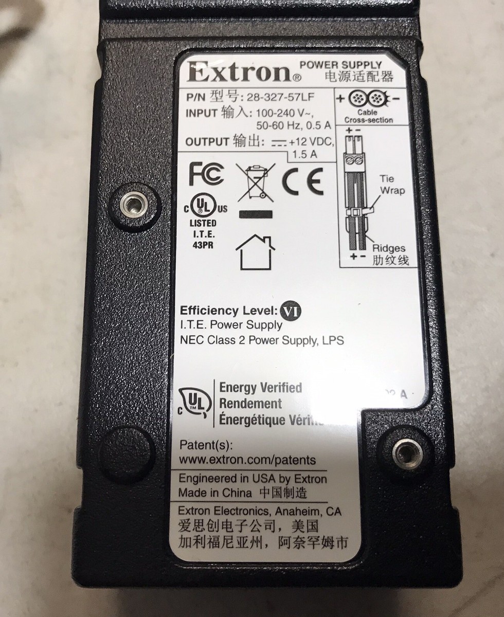 Extron 28-071-57LF Alimentatore 12V 1A – Caricabatterie Professionale Usato Ma Funzionante