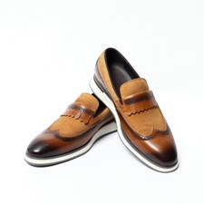 Men's Cowhide Handmade Pointed Toes British Casual Fashion Loafer Leather Shoes