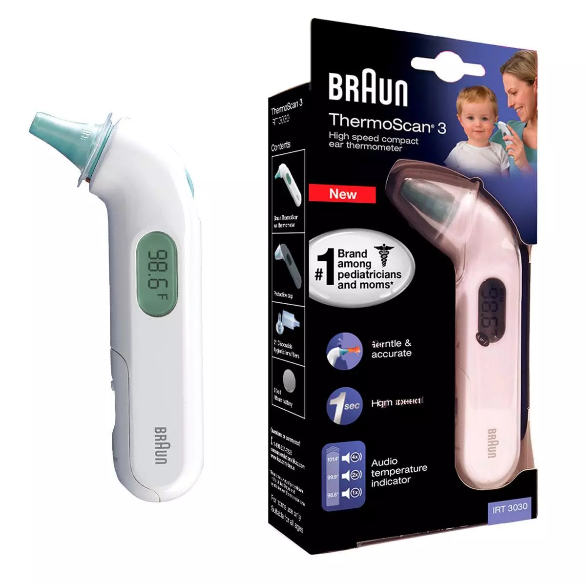 Replacement Batteries For Braun ThermoScan 3 Ear Thermometer - 2 X (CR2032)