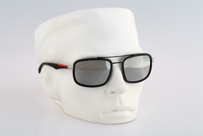 Prada SPS 52P 1BO 2B0 3N mirror lenses double rim black aviator sunglasses