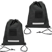 2pc Drawstring Bag Sling Backpack Heavy Duty School Day Reusable Bug Out Cinch