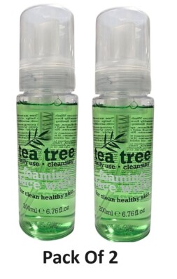 2 x Teebaum schäumendes Gesichtswasser täglicher Gebrauch Reinigung je 200 ml/6,76 Unzen