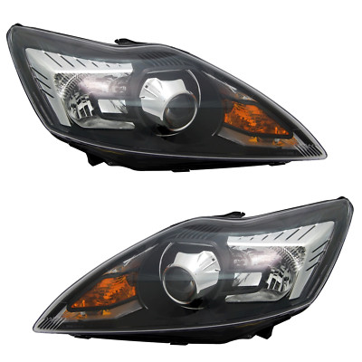 Scheinwerfer Set für Ford Focus MK2 2008- in Schwarz Kurvenlicht Halogen LWR