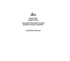 DBX Model 5BX-DS Dynamic Range Controller Owners Manual