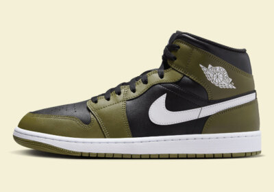 Nike Air Jordan 1 Retro Mid Black Medium Olive Sail White DQ8426