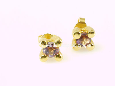  Drachenfels Design Ohrstecker Sweet Dreams gelbgoldplattiert Amethyst
