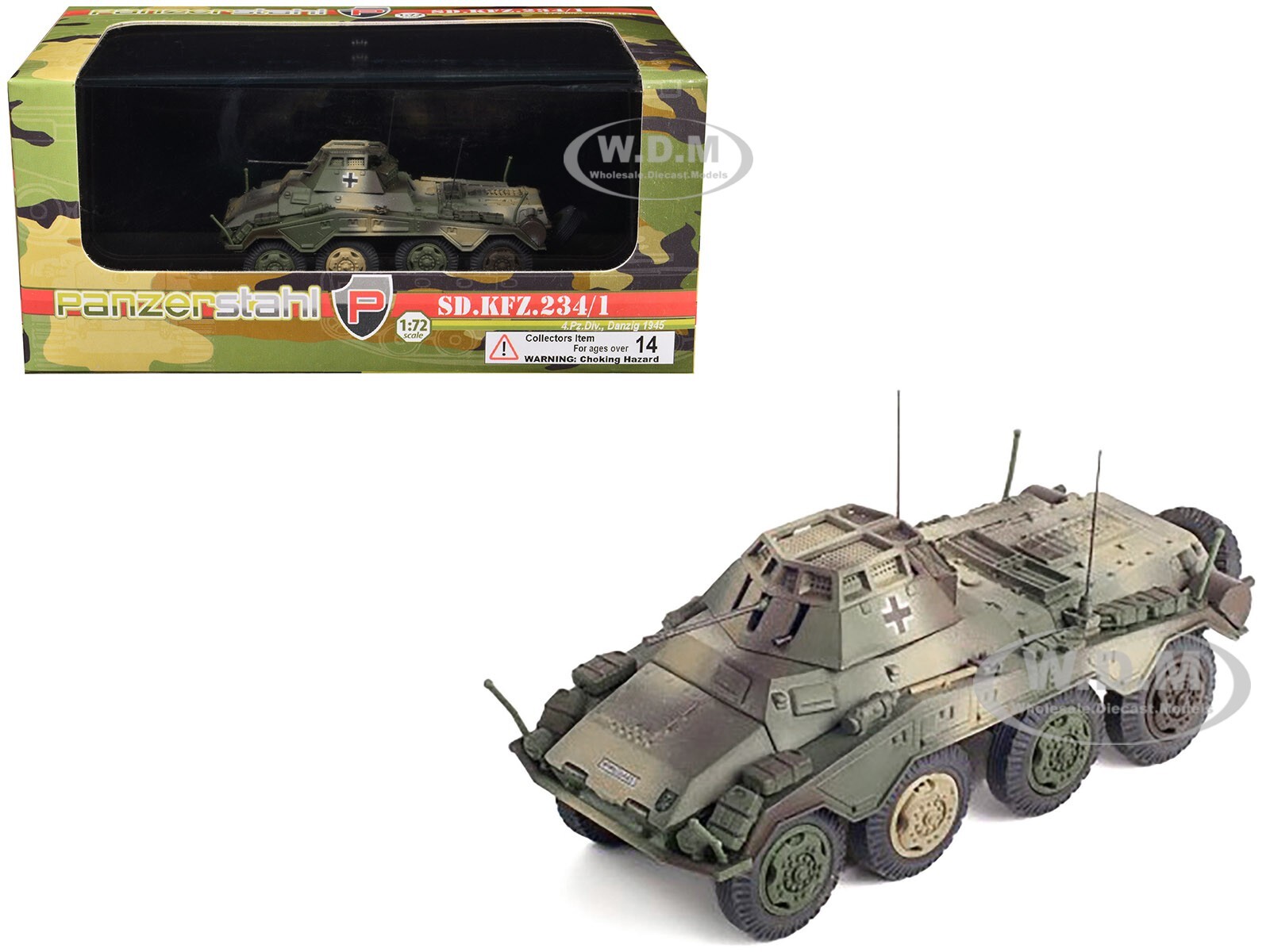 БРОНИРОВАННЫЙ АВТОМОБИЛЬ SD.KFZ. 234/1 DANZIG 1/72, ИЗГОТОВЛЕННЫЙ НА ЗАКАЗ КОМПАНИЕЙ PANZERSTAHL PZS-88012