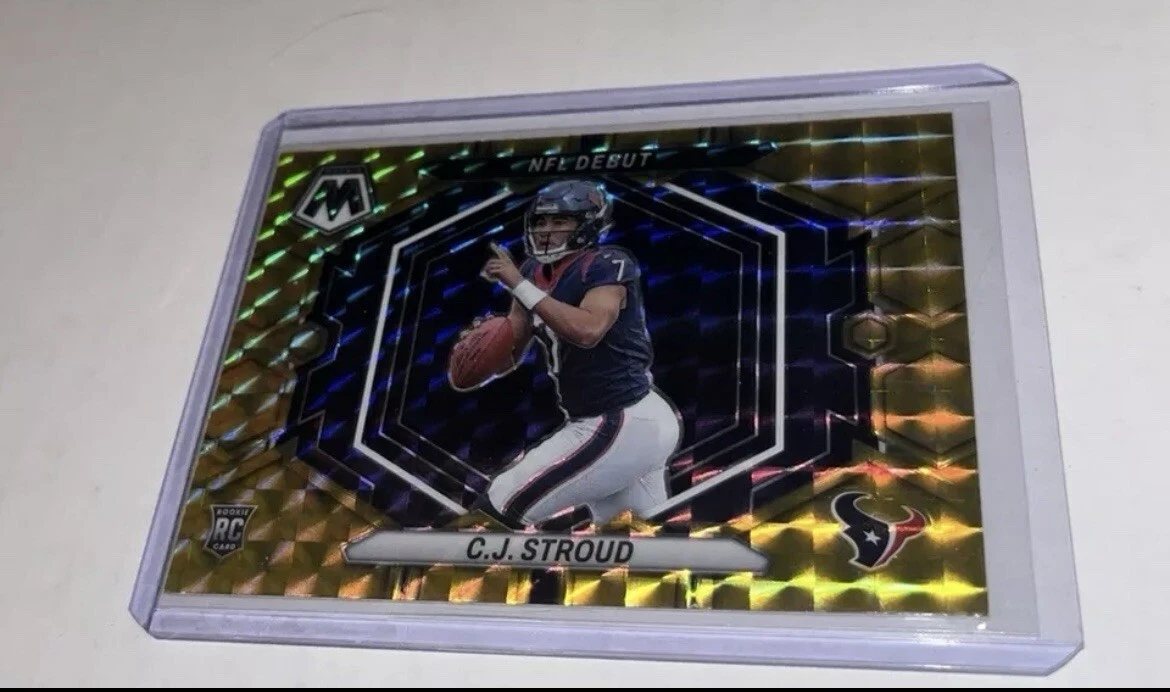 2023 CJ Stroud Panini Mosaic NFL Debut Reactive Yellow Mosaic Prizm Texans