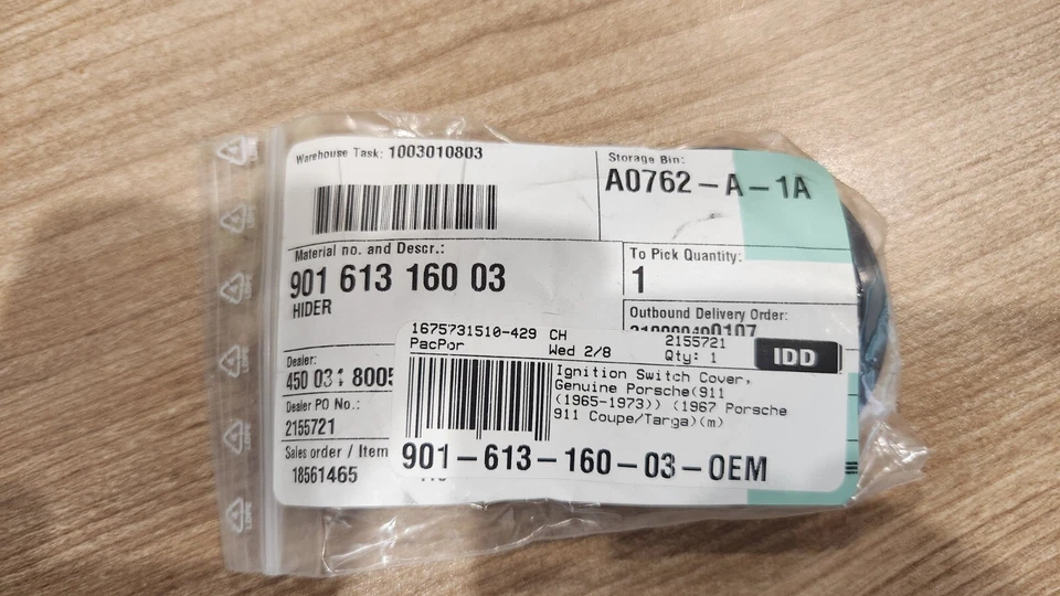 Cubierta del interruptor de arranque de encendido. Porsche 911/912 65-69 Foto 3 de 4