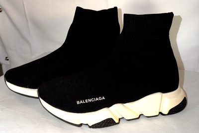 Balenciaga Sock Runners Speed 2.0 Shoes Sneakers Black White Size EUR 40/ US 12