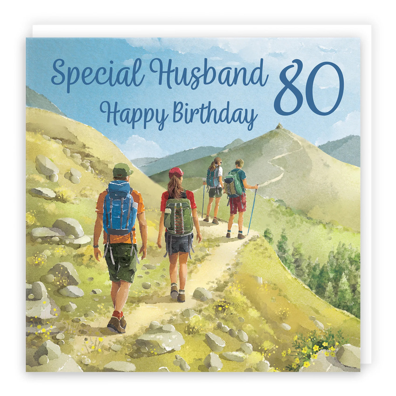 80th Husband Walking Birthday Card Milo's Gallery